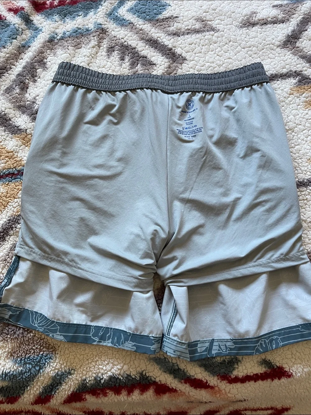 Hurley Blue Floral-Striped Men’s Swim Board Shorts